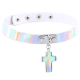 Necklace Holographic Gothic Cross