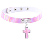 Necklace Holographic Gothic Cross